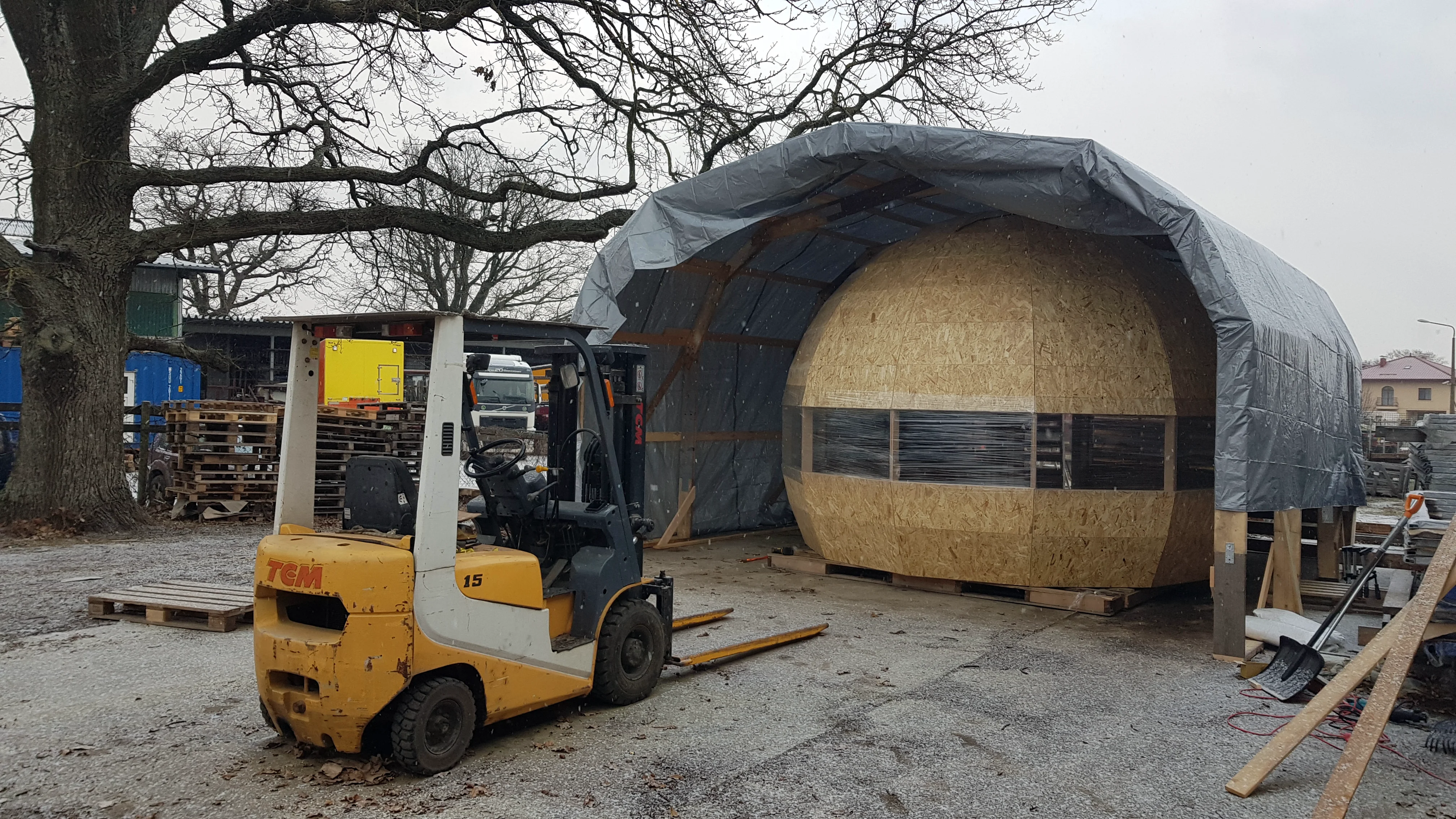 Finished dome exterior