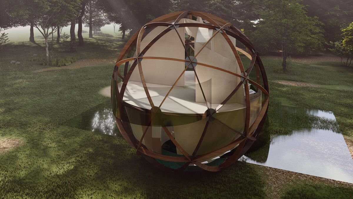 Geodesic dome 3D render